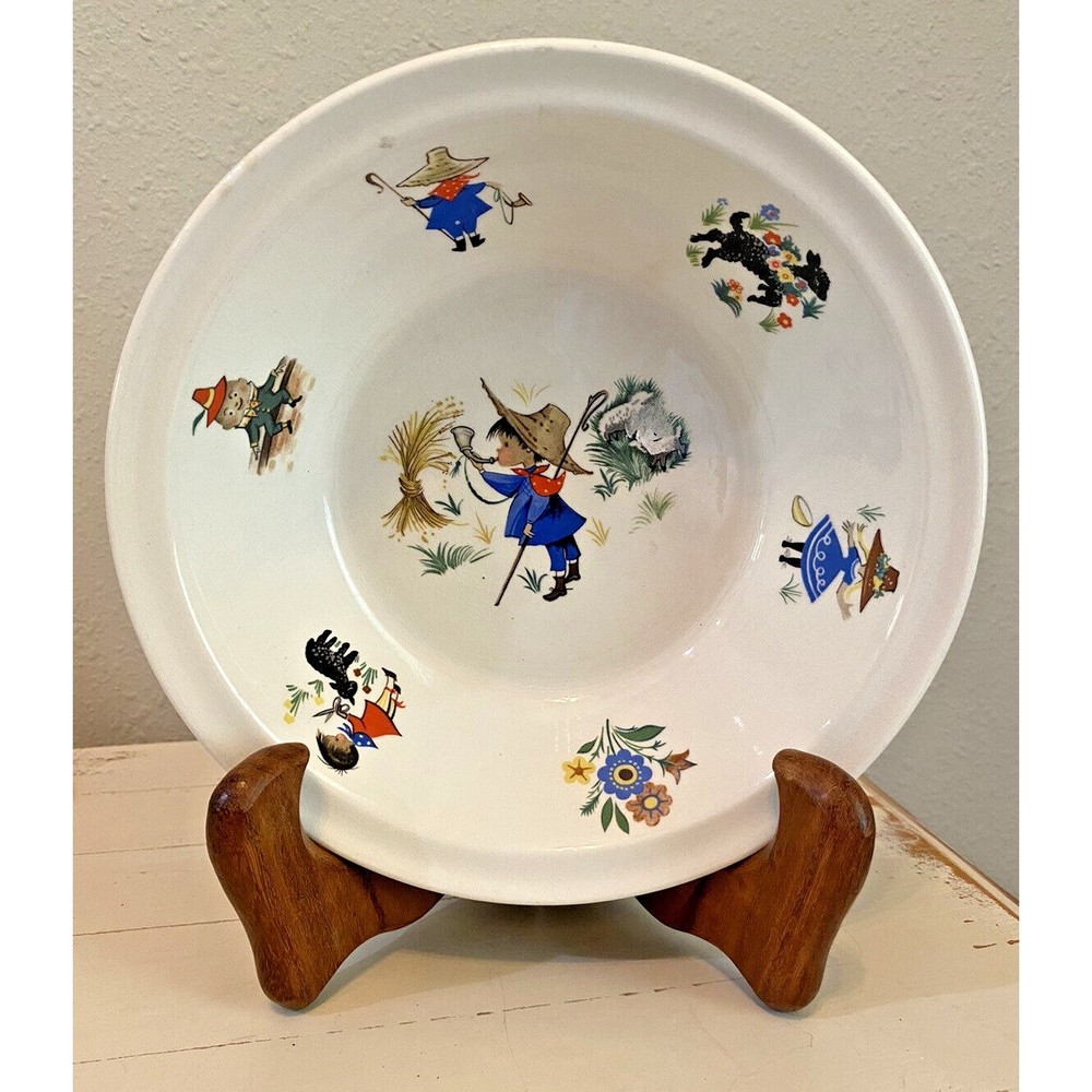 Vintage Arklow Ireland Brendan Erin Stone Nursery Rhyme Bowl #C Used